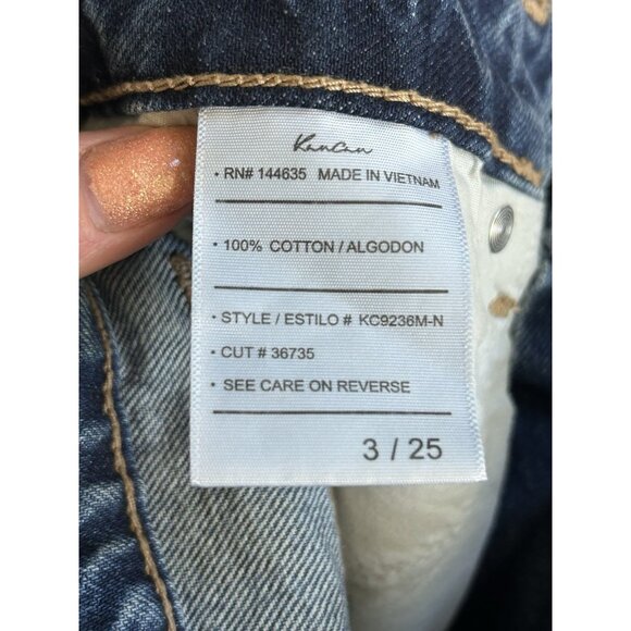 KanCan Women's Distressed Denim Jean Shorts Blue Size 3/25 Cuffed Rips Casual - Picture 5 of 7
